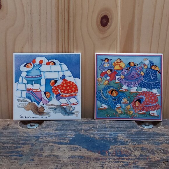 Vintage art tiles by Barbara Lavalee - Picture 1 of 4